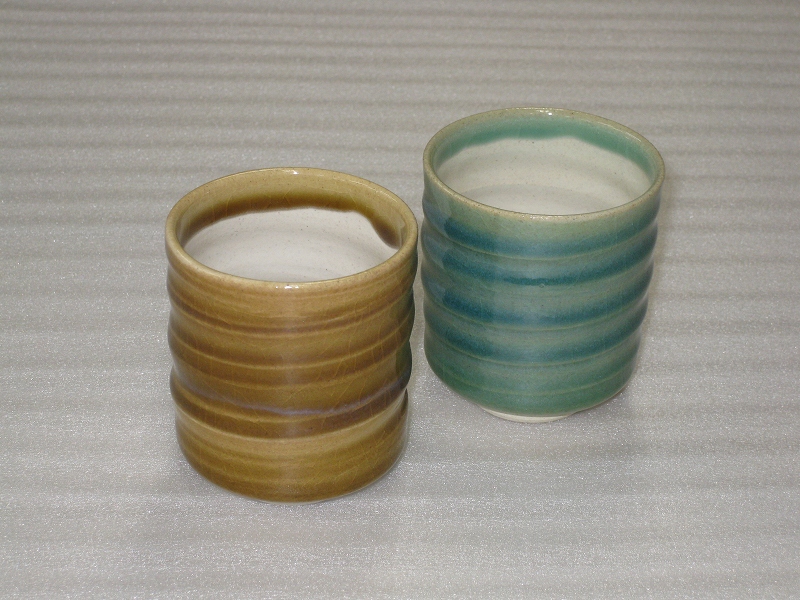 江戸遊焼 湯呑み(ロクロ目付)2